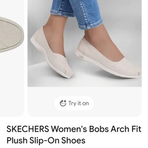 Skechers Women's Bobs Arch Fit Slip-On Flats - Cream